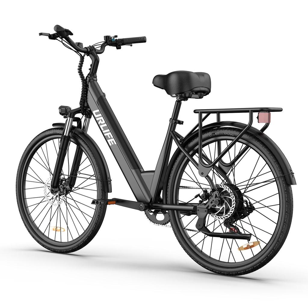 URLIFE E26 Urban Commuting E-Bike With TowSeat 36V13Ah Battery 350W Motor Eiectric Bike 26 Inch City Fat Tire Electric Bicycle