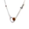 [N2793] - Silver Necklace 'Love' Amber Cognac (rhodium-plated) - 17x17 Mm