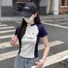 Женские футболки в стиле ретро, с коротким рукавом, воротником на молнии, футболки Y2K для девочек, уличная одежда, женские топы