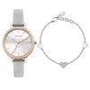 Amourette Crystal Accents Leather Strap Silver Dial Quartz ME010289 Women's Watch With Extra Bracelet