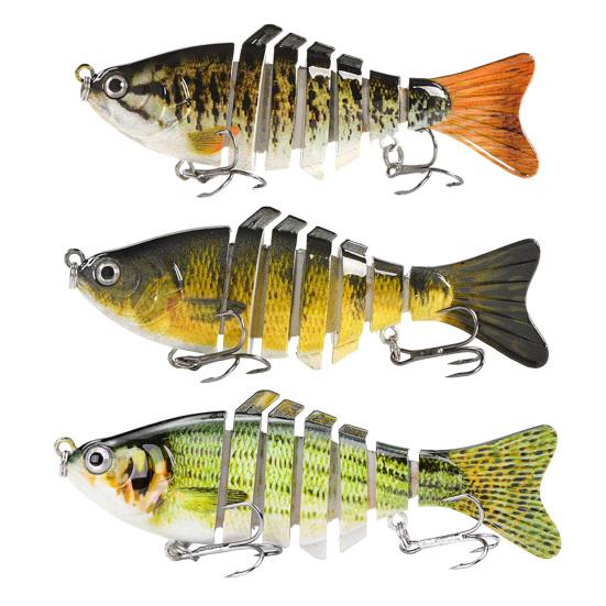1/2/3/5Pcs 10CM/15.5G Multi-Jointed Fishing Lure with Hooks Realistic 7-Section Swimbait Plastic Artificial Bait Freshwater Saltwater Accessories