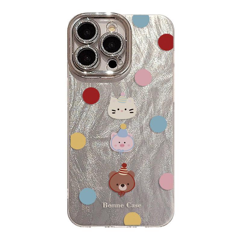 Animal Color Dots for IPhone 16 Mobile Phones 15 Cases 14 Protection for IPhone 13 Sets 12 Silicone Full Cover 11pr