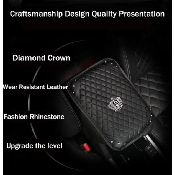 Console Box Pad Car Accessories Leather Armrest Cushion Cover Center Black