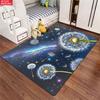 Dandelion Galaxy Area Rug, Night Sky Starry Flower Carpet for Living Room, Non-slip Nature Floor Mat for Bedroom Home Decor
