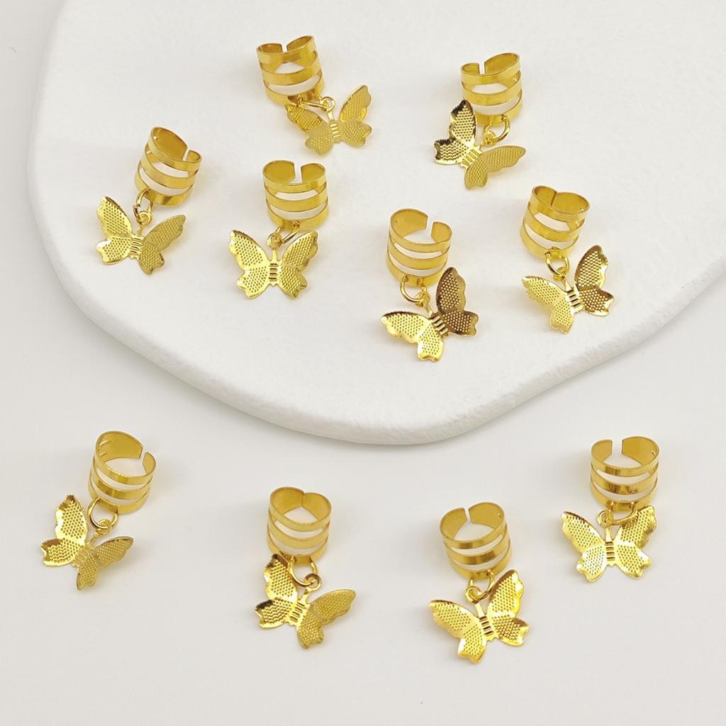 11PCS European and American Xiyin Temu popular butterfly antique dreadlocks hair rings jewelry accessories hair rings