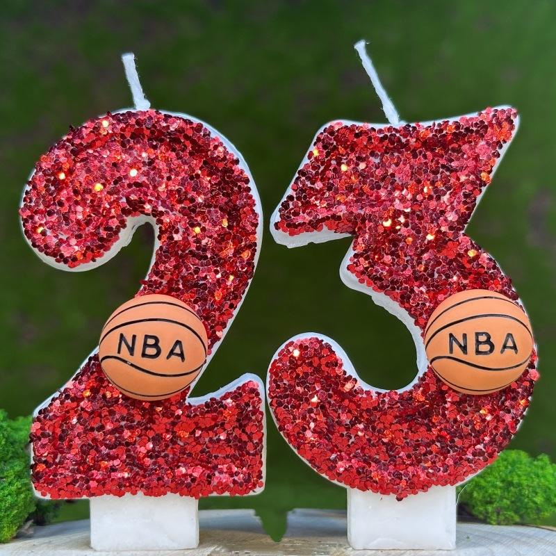 Creative Numbers Birthday Candle Cake Party Decoration Birthday Wax Diy Basketball Numbers