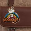 Coach x Peanuts Snoopy Khaki Signature Canvas Large Flap Backpack with Patches for Daily Use