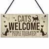 Cute Pet Cat Wooden Hanging Plaque Pendant Tag Vintage Hanger Board Sign Retro Wall Decor Pet Shop Cat House Decoration 20x10cm