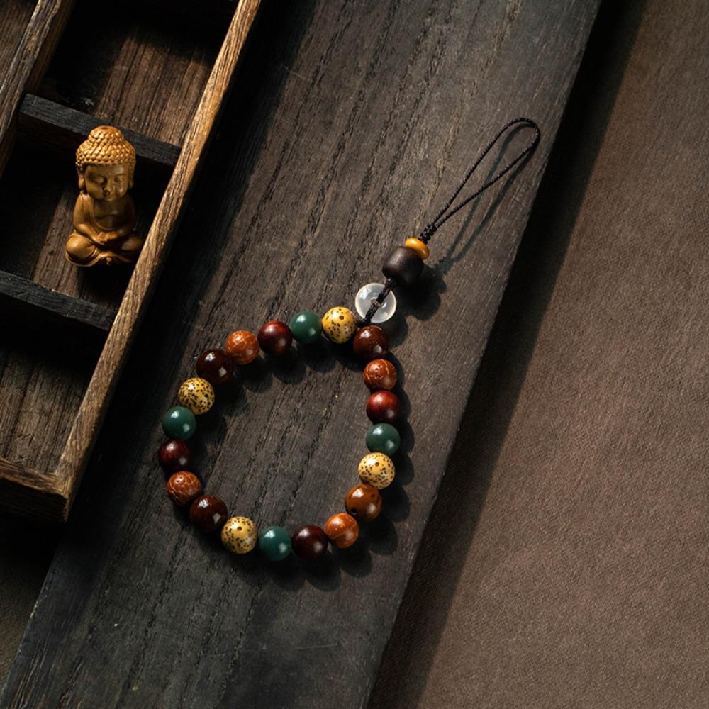 Bag Hanging Wooden Beaded Pendant Charm Beads Lanyard Creative Car Key Ring Key Decor