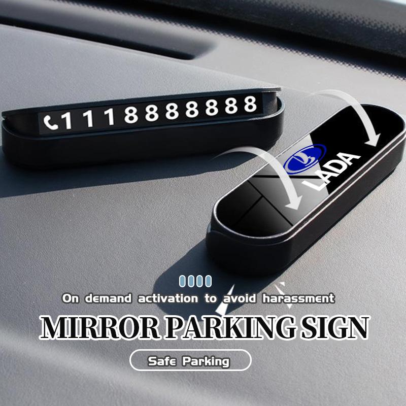 For Lada Car Styling Temporary Parking Card Plate Phone Number Auto Decoration Accessories Largus Priora Vesta Niva Samara WW34