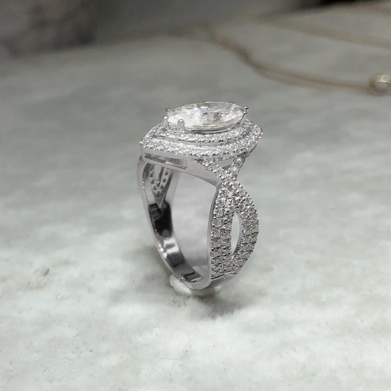 Новые модные обручальные кольца для женщин с блестящим кубическим цирконием, романтическое кольцо для предложения, подарки для любви, модные ювелирные изделия