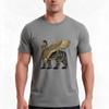 Assyrian Winged Lion Gold And Black Lamassu Over White Leather Tshirt Summer Casual Cotton Tee Oversized Streetwear Tops