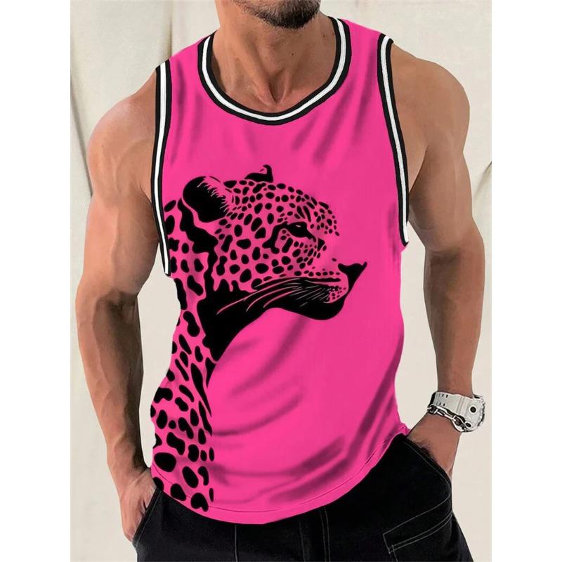 Летний топ с круглым вырезом, 3D-принтом с животным узором, модный, повседневный, женская майка без рукавов