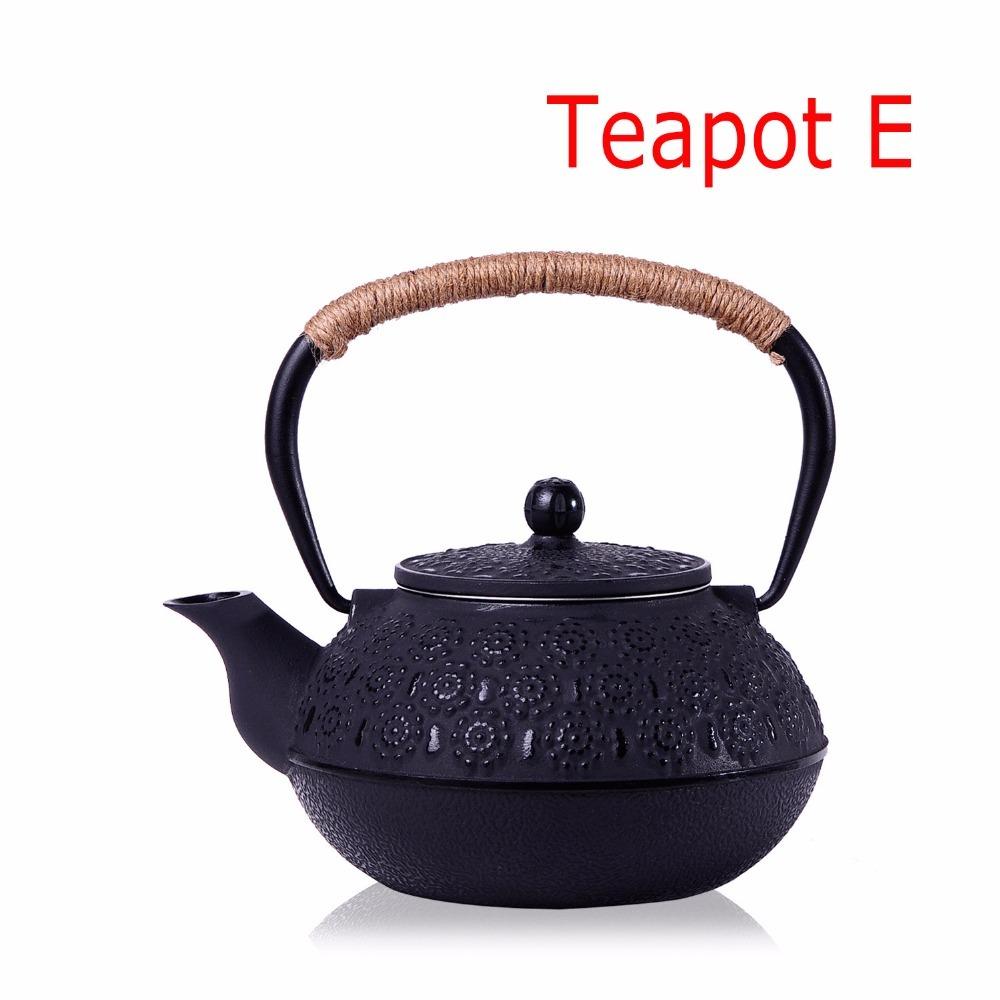 New 7 Chioces Cast Iron Teapot Set Japanese Tea Pot Tetsubin Kettle Enamel 900ml Kung Fu Infusers Metal Net Filter Cooking Tools