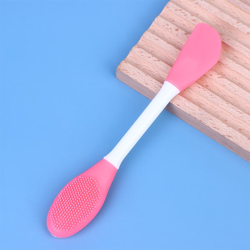 Силиконовая двухсторонняя кисть для маски для лица Отшелушивание лица Удаление черных точек Очищающая кисть Лопатка для нанесения грязевой пленки Инструмент для ухода за кожей лица