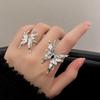 Punk Vintage Metal Liquid Dissolved Butterfly Women's Adjustable Ring Fashion Exquisite Anime Insect Ring Gothic Jewelry