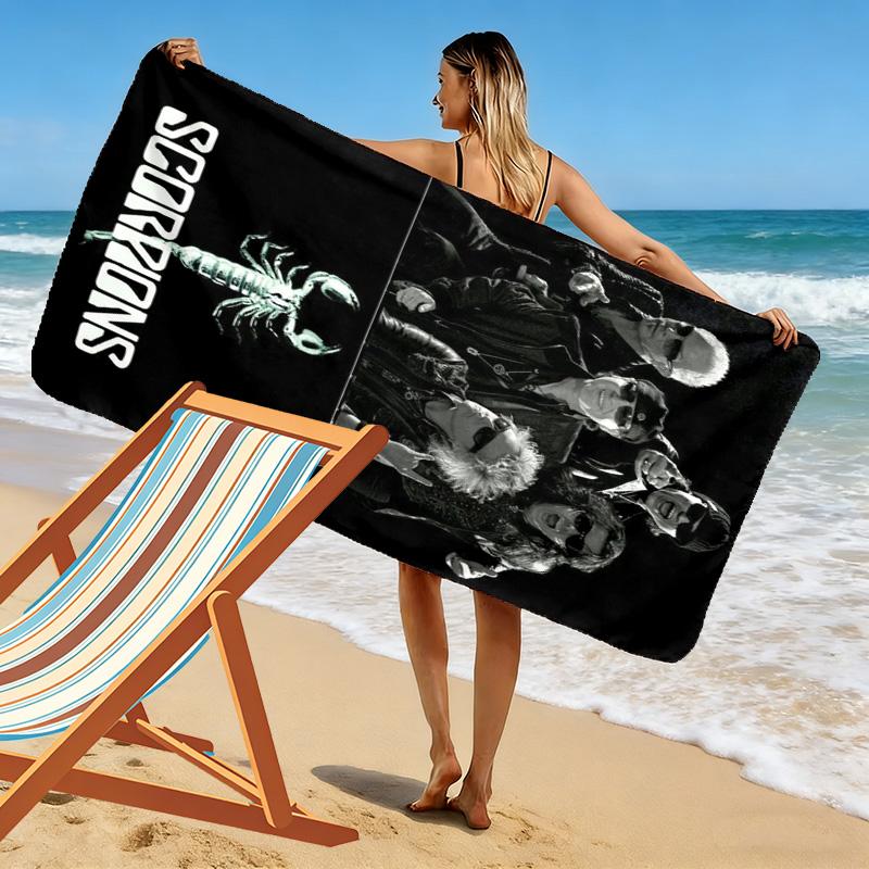 Scorpions Band Print Beach Towel, Large Soft Quick Dry Towel for Beach Camping Swimming