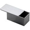 Tiger Crown Silver Bread Pan, 95 X 190 X 95mm, Square Bread Pan, 1 Loaf Capacity, Steel with Aluminum Plated Finish, with Sliding Lid, 2383
