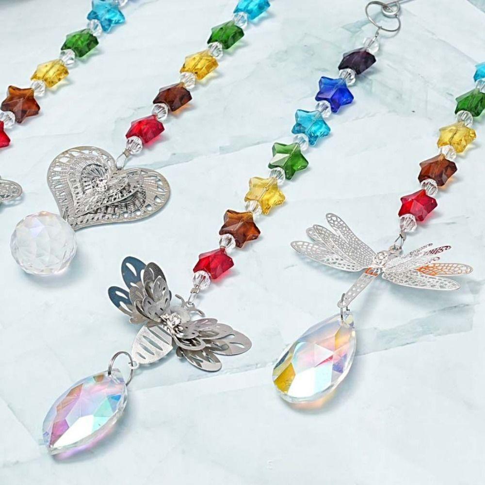 Handmade Butterfly Prism Pendant Exquisite Window Hanging Suncatchers Decor Accessories