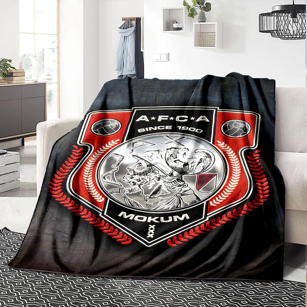 1pc Ajax FC Blanket, Gift, for Men and Women, Soft Blanket, Good for Sofa Bed Couch Travel, Lightweight Flannel Blanket