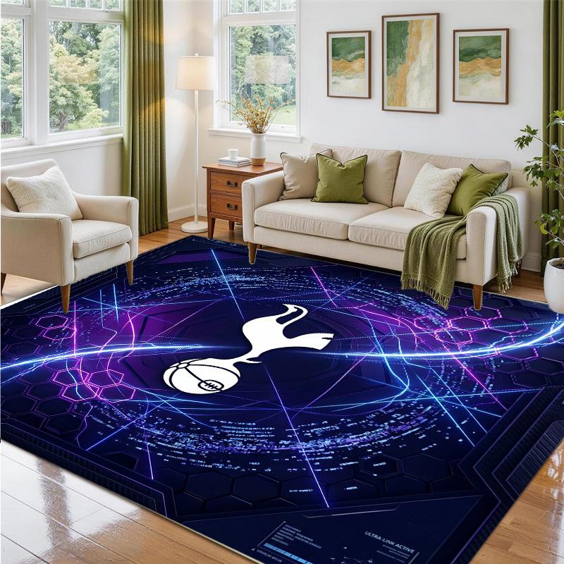 Tottenham Hotspur Design Crystal Velvet Rug Soft Decorative Mat for Bedroom Entrance