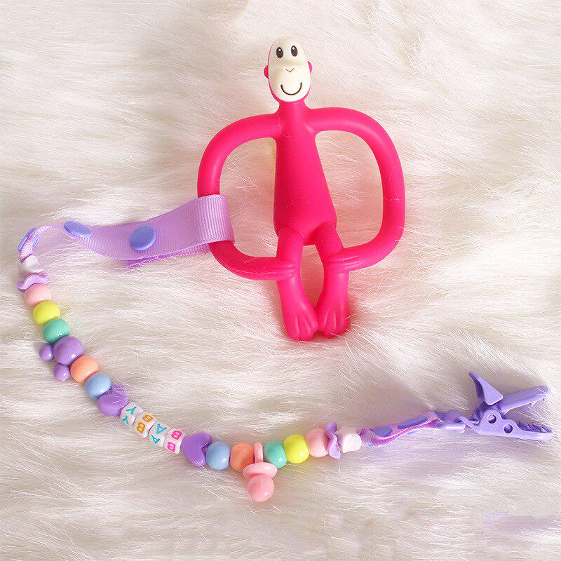 Safety Baby Pacifier Clips Newborns Beads Anti-lost Chain Toys Newborn Baby Dummy Pacifiers Clips for Teether Nipples