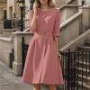 ZANZEA Women Casual Round Neck 3/4 Sleeve Loose Dress