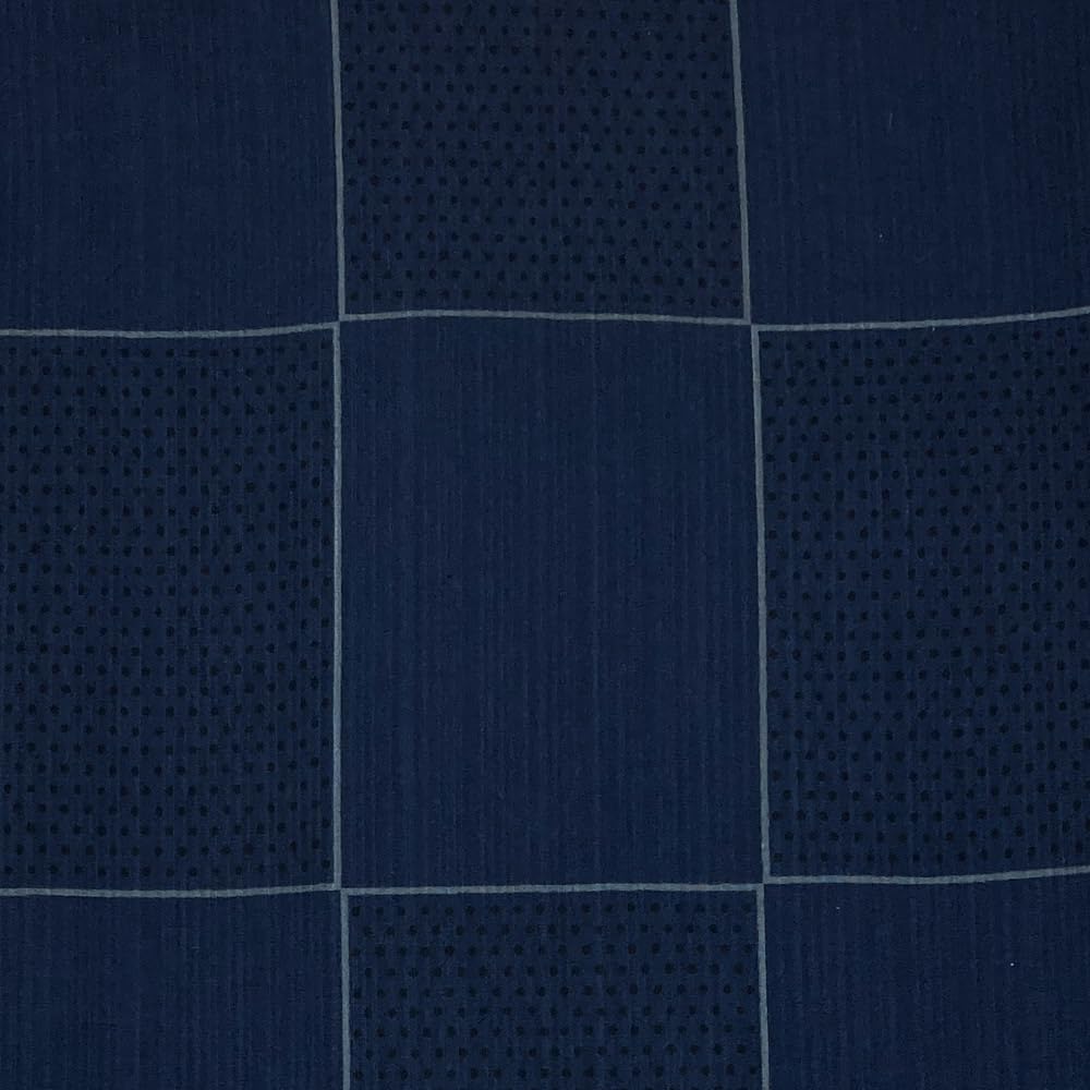 Мужской набор юката Киото Кимоно Юдзен, хлопковое кимоно из двух частей с квадратным поясом оби на липучке, узор «Водопад», клетчатый узор, темно-синий (M)