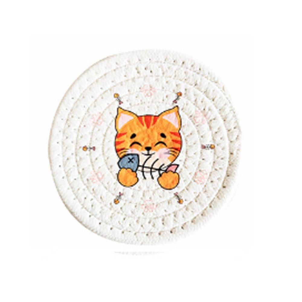 Heat Insulation Coaster Non-Slip Pot Pad Table Mats Woven Cotton Placemat  Table Decoration