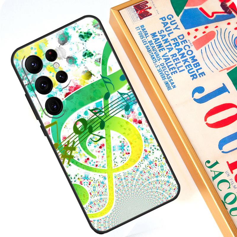 Чехол Музыкальная нота Скрипичный ключ для Samsung Galaxy S24 S23 Ultra S22 Note 20 Note 10 Plus S8 S9 S10 S21 S20 FE