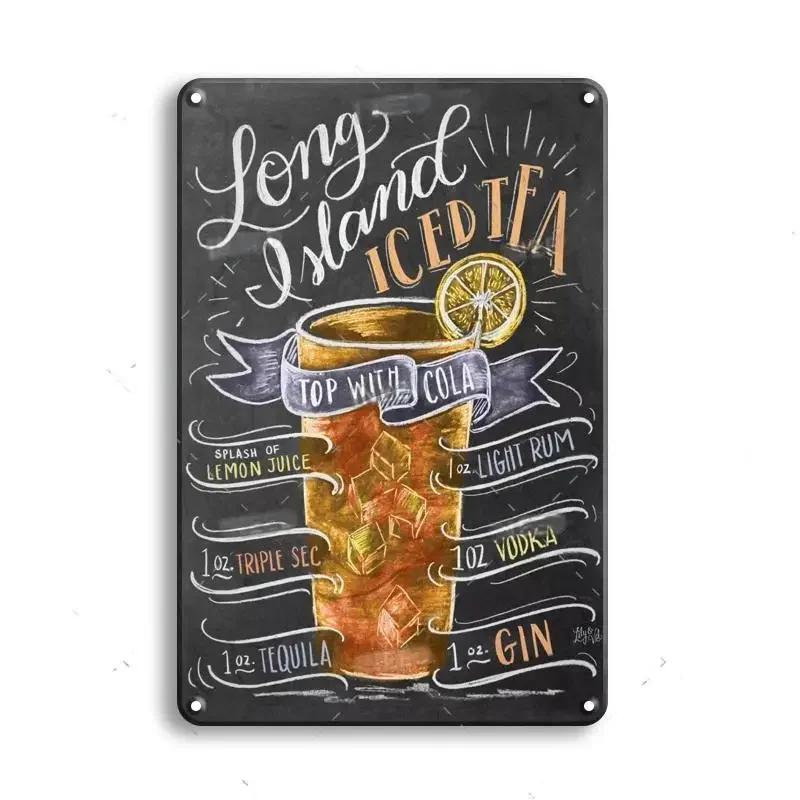 Retro Gin and Tonic Metal Sign Poster 8 X 12 Inch Decorative Plaque for Bar Kitchen Home Wall Decor