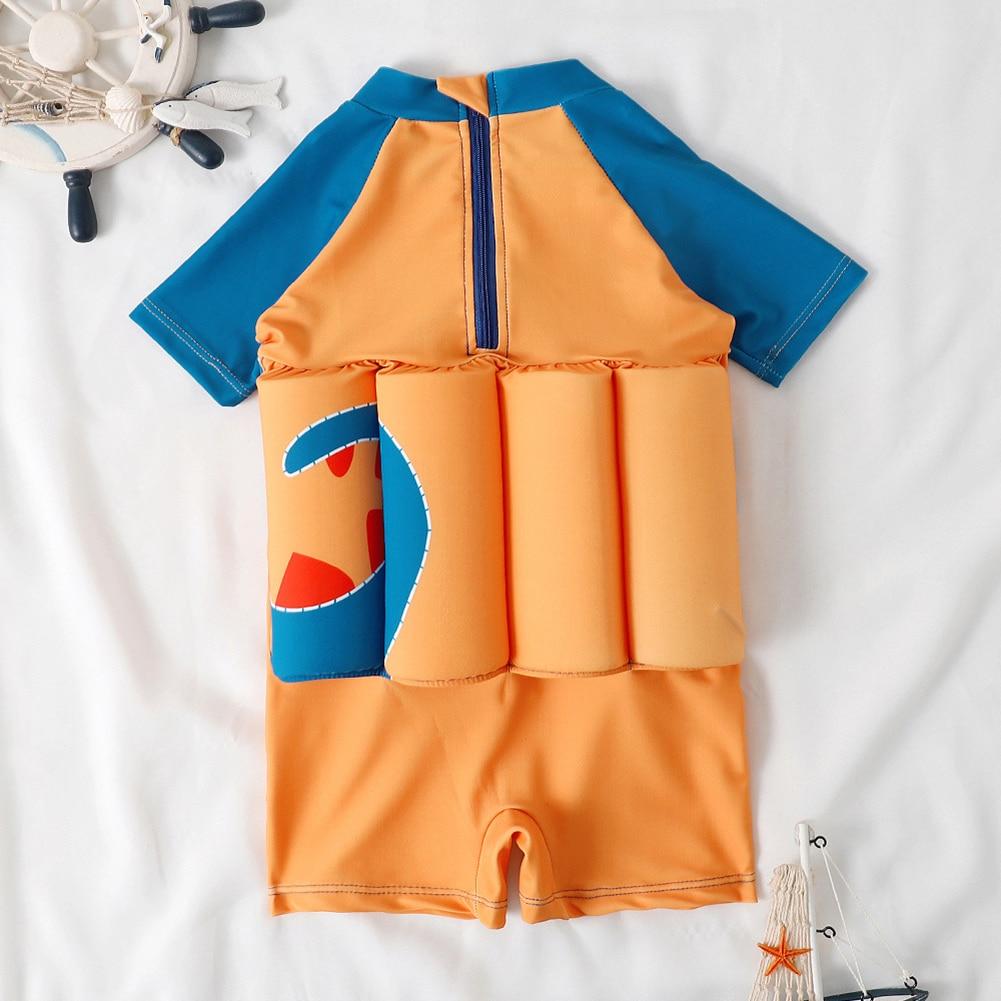 Детский плавучий купальник для маленьких мальчиков, плавучий милый мультяшный плавучий костюм с короткими рукавами, рашгард, цельный купальник, купальный костюм, От 2 до 9 лет