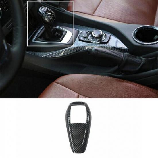 For BMW X1 E84 2010-2015 Carbon Fiber Center Gear Shift Lever Knob Cover Trim 1*
