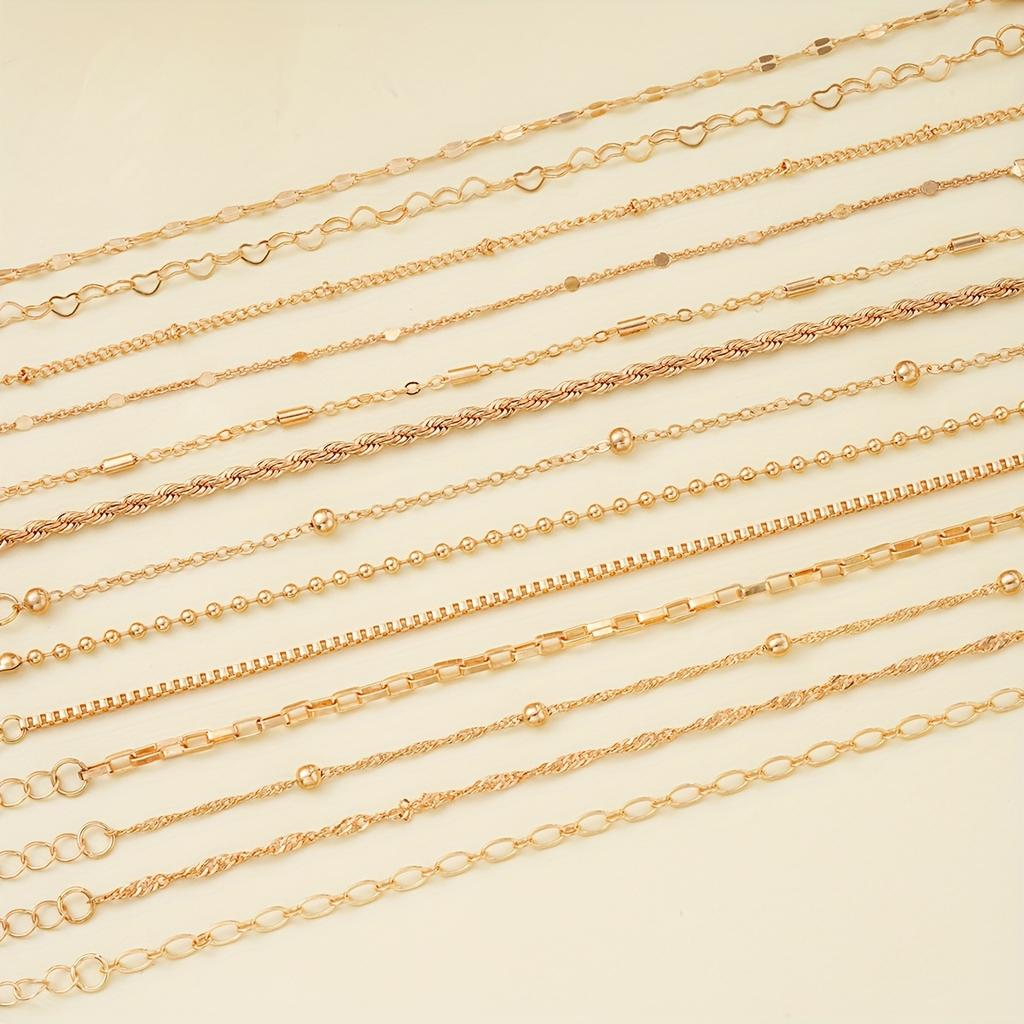 Базовые стекируемые браслеты в форме сердца для женщин, идеальный подарок, несколько наборов, модные и простые, полые, 13 шт./комплект, модные ювелирные аксессуары