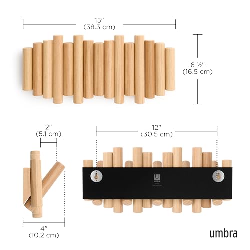Настенные крючки Umbra, Вешалка на стену, Набор из 5 крючков, Натуральный, PICKET 21011471390