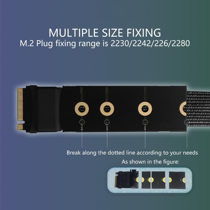 Кабель-удлинитель 64 Гбит/с M.2 на Oculink 4i PCIe4.0 Gen4 Посеребренный кабель для адаптера M.2 на SFF8611