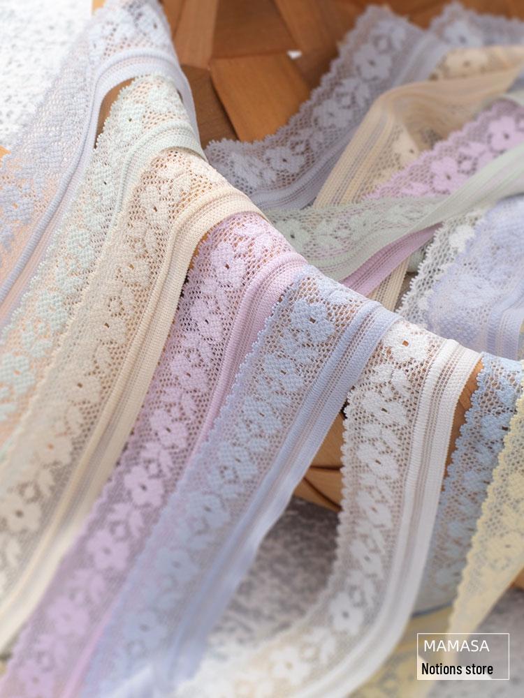 Широкая (2,5 см) цветная эластичная кружевная тесьма для DIY нижнего белья, одежды и аксессуаров для волос