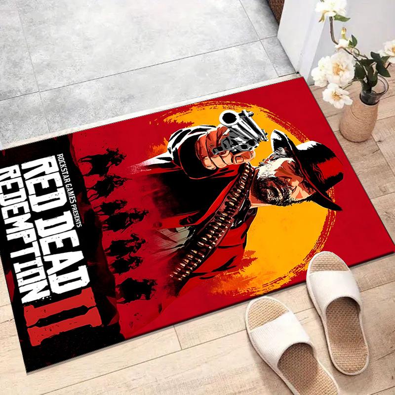 Red Dead Redemption Printed Area Rug Carpet for Bedroom Living Room Home Decor Rugs Mat Non Slip Mat Rug for Bedside