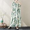 Short Sleeve Plus Size Vintage Floral New In Dresses for Women Casual Loose Maxi Long Summer Dress