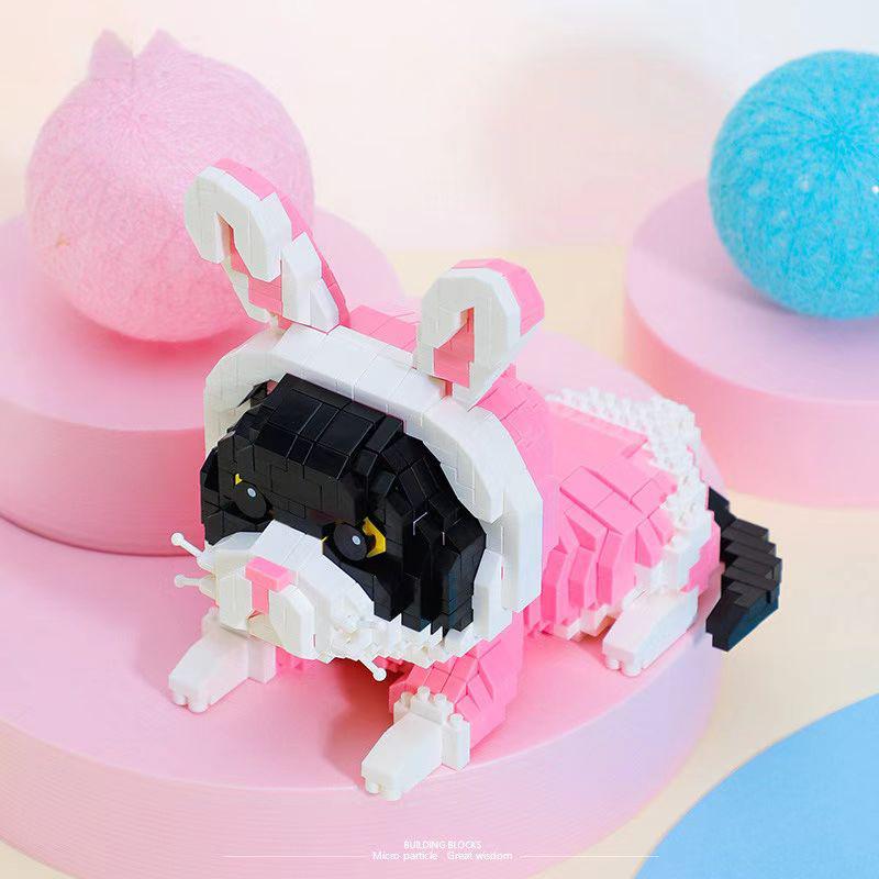 Cute Cartoon Cat Building Blocks Diamond Bricks Disguised Cat Model Educational Toys Kids Girl Gifts