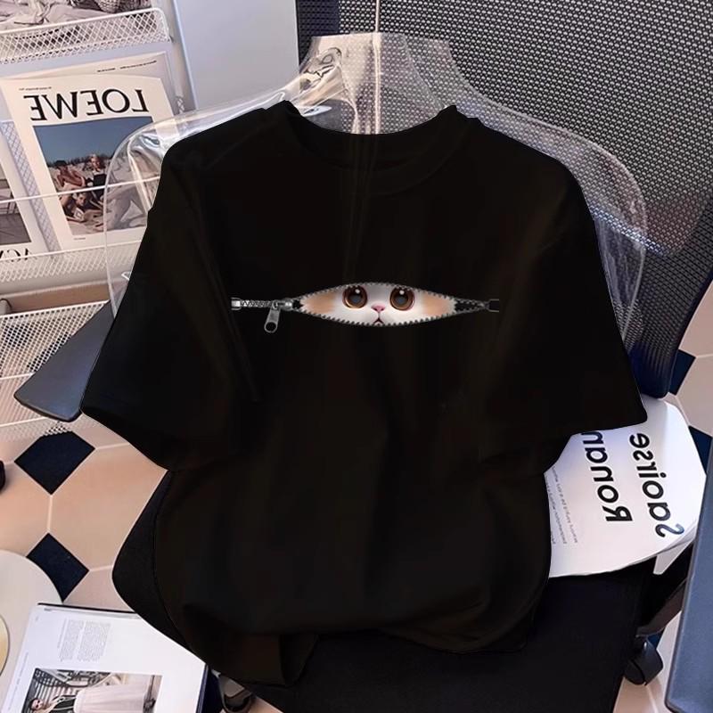 Летняя женская футболка свободного кроя с коротким рукавом, белая - Универсальный повседневный дизайн