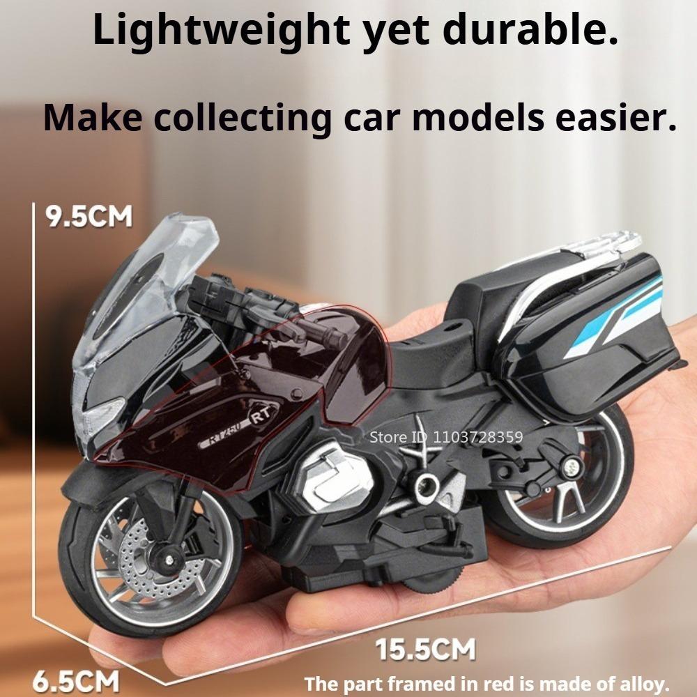 1:14 R1250RT R1250RT-P Миниатюрная модель Игрушечные мотоциклы Сплав Литье под давлением Звук Свет Амортизация Резиновые шины Полицейские мотоциклы