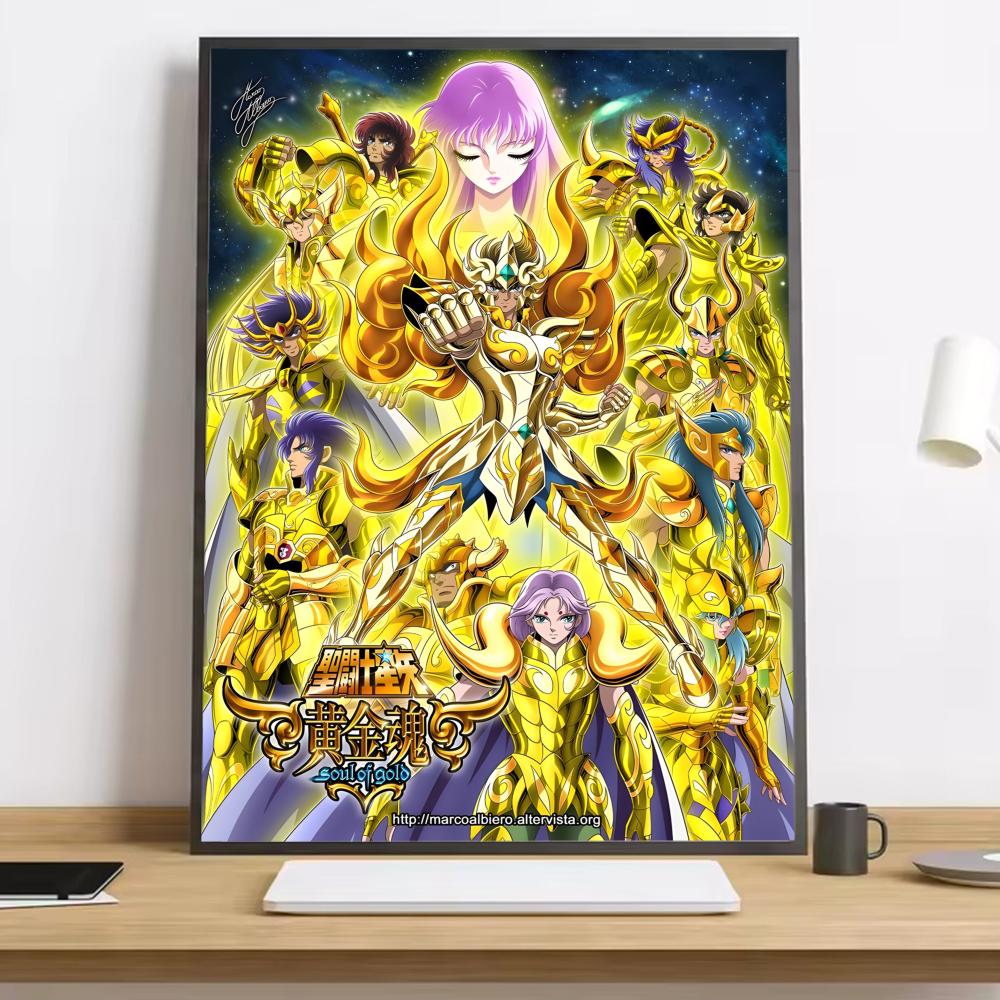 Saint Seiya Whitepaper Painting Calligraphy HD Canvas Poster living room bedroom bar aesthetic decoration