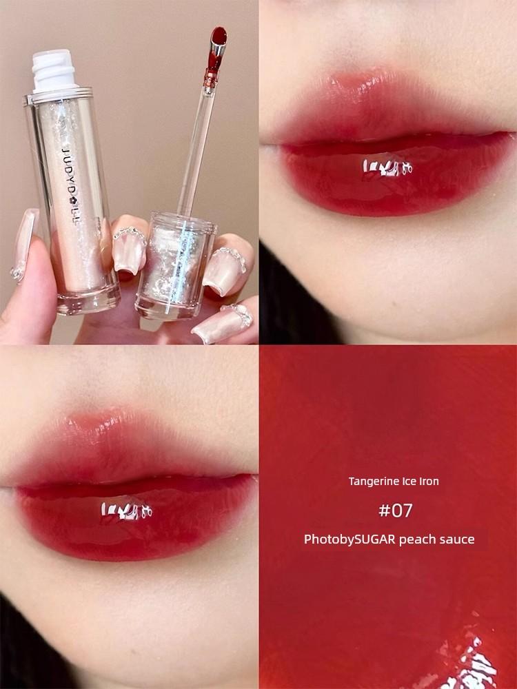 Judydoll JudydoLL Ice Drill Essence Lip Gloss Lip Mirror Water Light Nude Color Series Fall and Winter Ice Iron Lipstick Lip Glaze