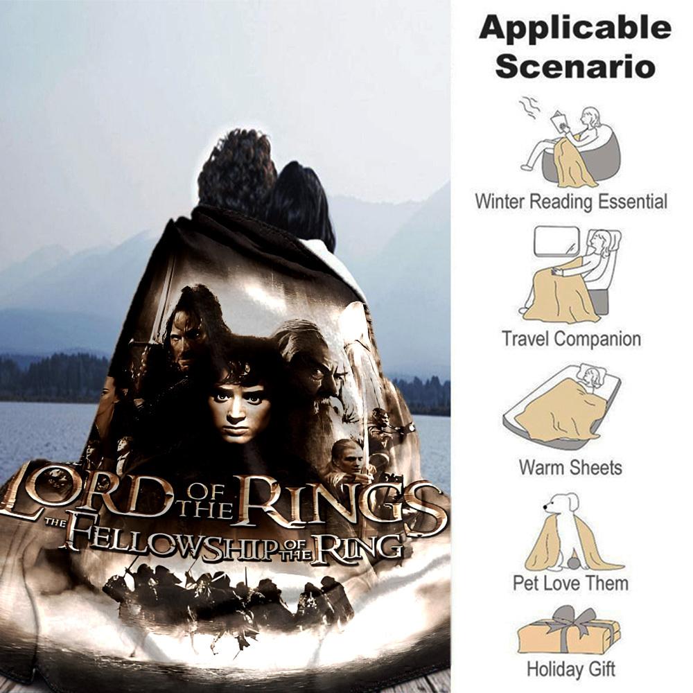 1pc Lord of the Rings Fellowship of the Ring Flannel Blanket Soft Warm Throw for Home, Office, Travel, All-Season Cozy Bedding GiftL1138