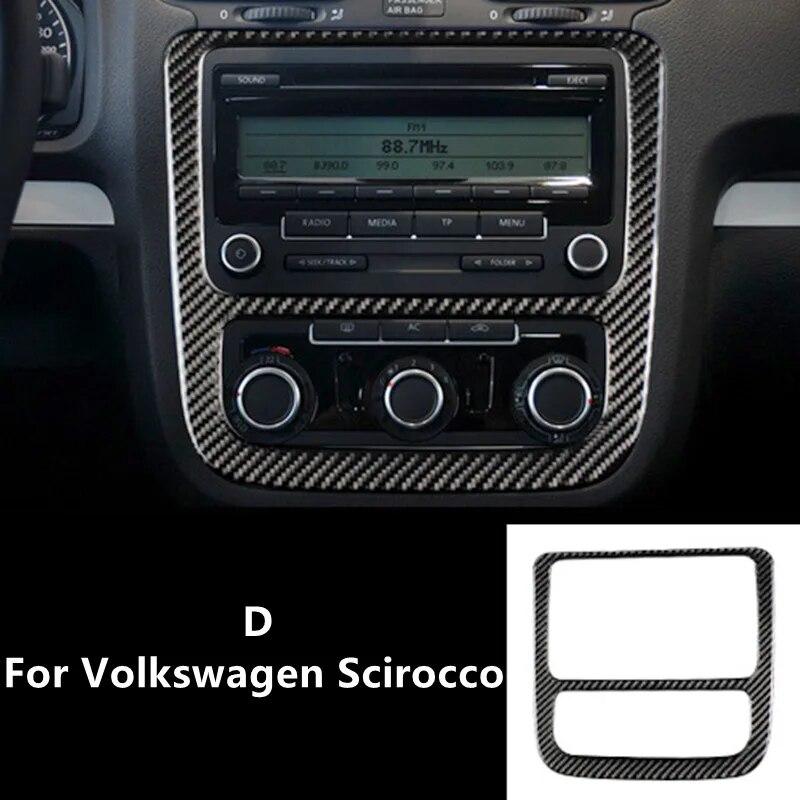 Carbon Fiber Car Interior Trim Strips For Volkswagen VW Scirocco Center Console Gear Shift Frame Panel Sticker Car Accessories