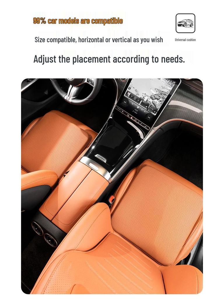 Дышащая наппа кожа Подушка для автомобильного сиденья - Нескользящая, Универсальная посадка для всех сезонов