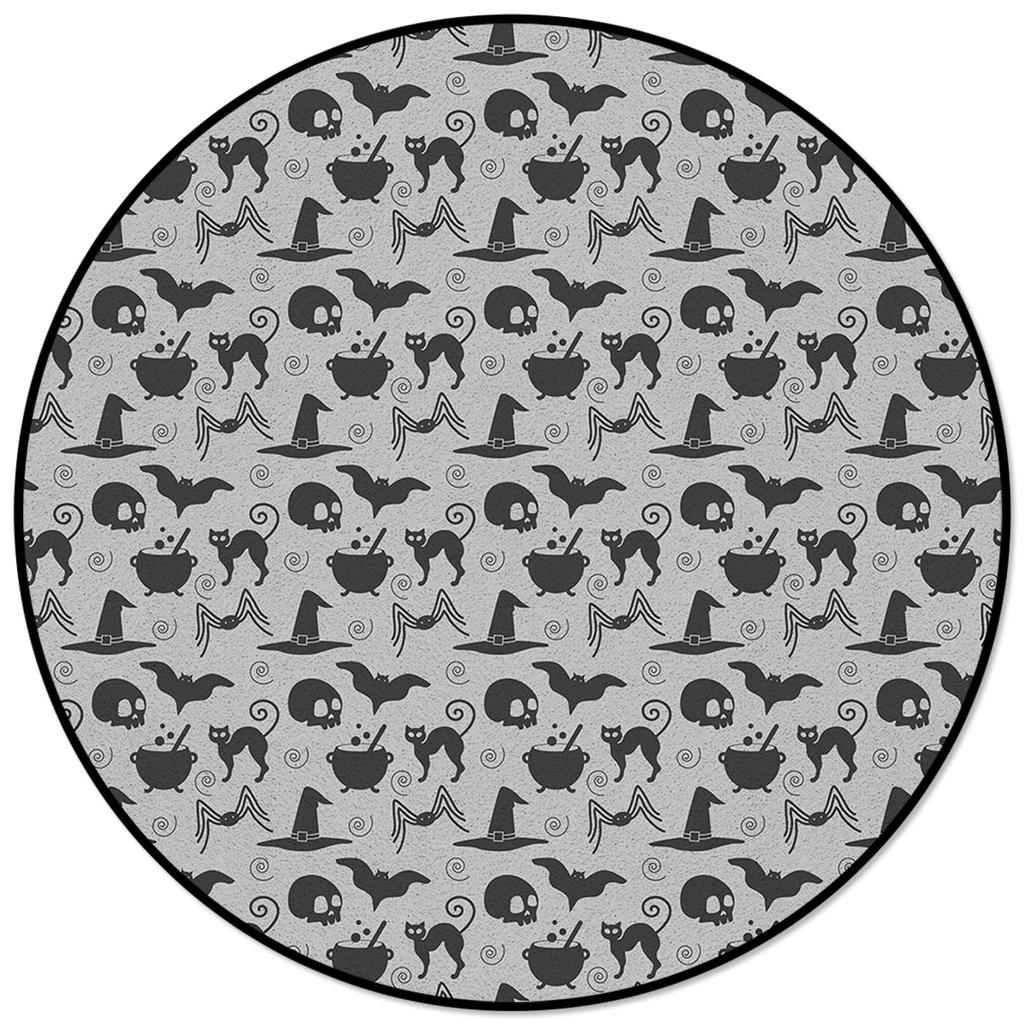 Черный Ведьма Череп Луна Гадание Печати Круглый Ковер Гостиная Спальня Нескользящий Напольный Коврик Современный Домашний Декор Круглый Ковер