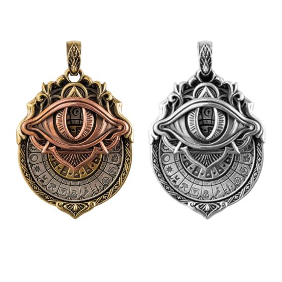 Ожерелье Tarot Vision Ожерелье с подвеской «Всевидящее око» Подвеска с символом карты Таро с плавным вращением Мистические гадательные украшения