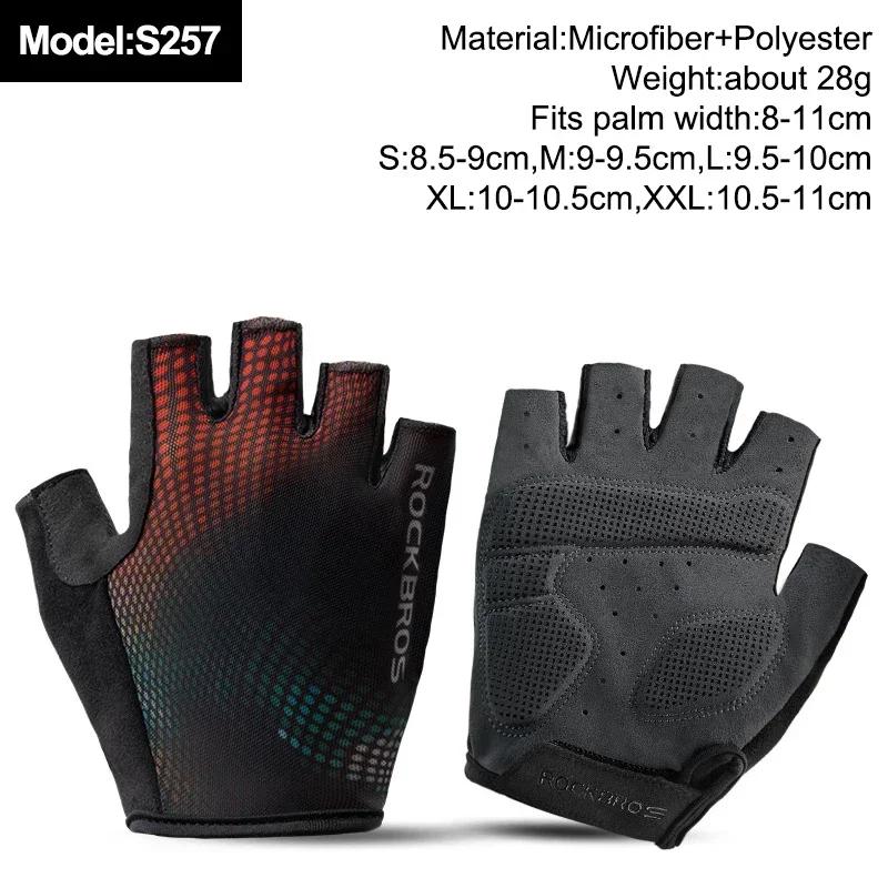 ROCKBROS New Road Bike MTB Gloves Microfiber Wear Resistant Gym Training Fingerless Glove Half Finger Bicycle Cycling Equipment